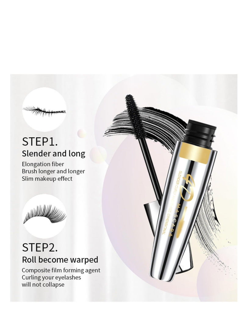 Captaintech 4D Silk Fiber Lash Mascara, Thicker and Longer, Natural Smudge-proof Waterproof Mascara, Clump-Free, Long-Lasting, Smudge-proof, Hypoallergenic, All Day Luxurious Looking Lashes - Image 3