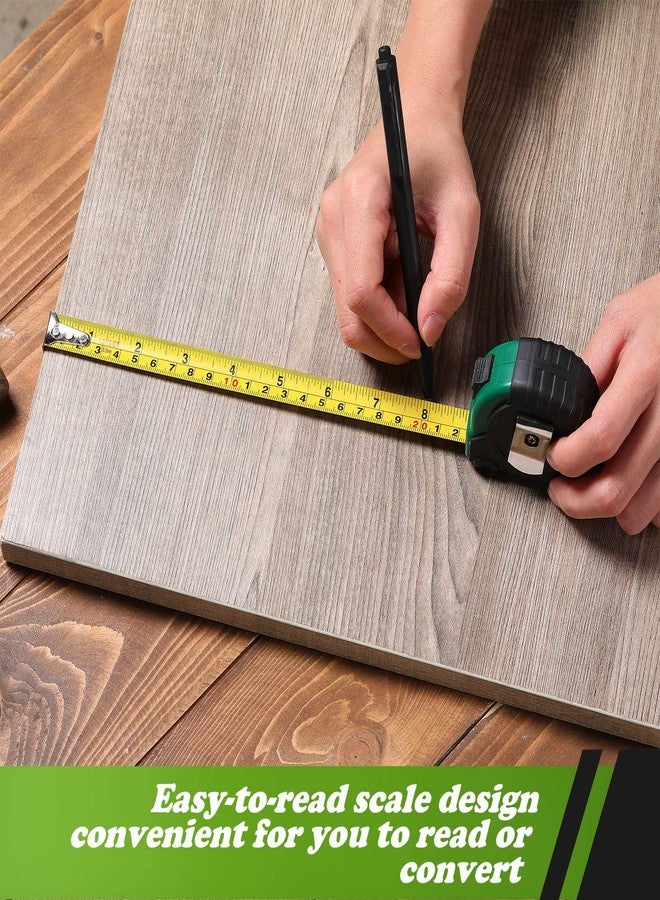Xinnun 20 Pieces Tape Measures Bulk 12 FT Green Retractable Measuring Tapes Small Easy Read Measurement with Pause Buttons for Adults Engineer Contractors Decorator, Standard Inches and Metric - Image 4