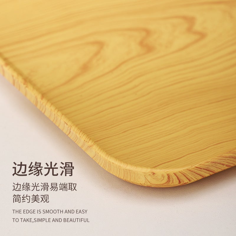 Light Luxury Plastic Oak Pattern Tray Household Tea Cup Wheat Plate Ins-Style Thickened Tray Water Tray - Image 4