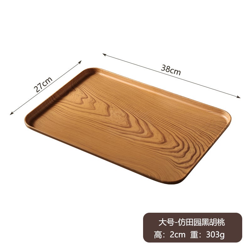 Light Luxury Plastic Oak Pattern Tray Household Tea Cup Wheat Plate Ins-Style Thickened Tray Water Tray - Image 1