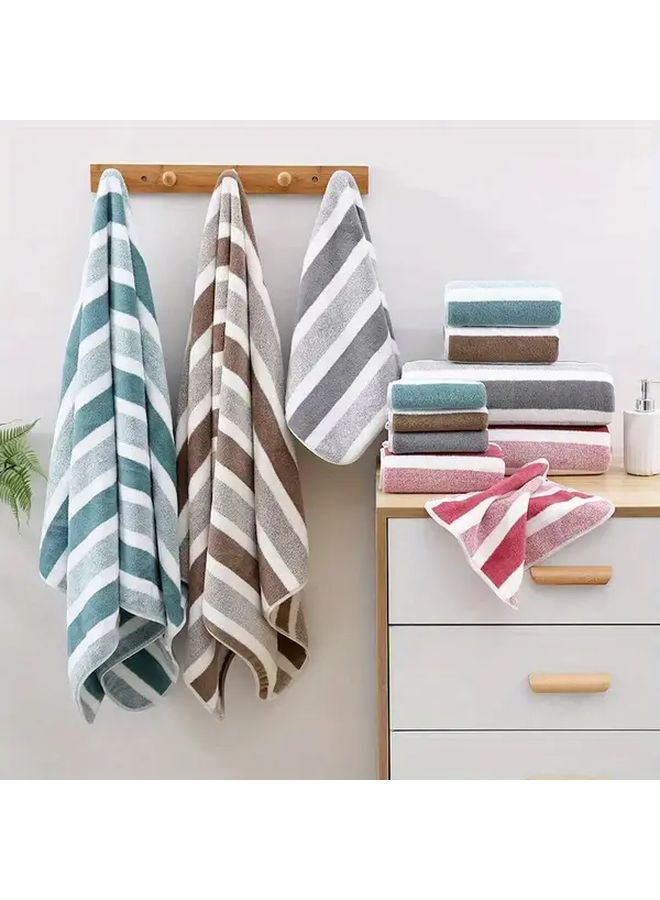 Quick Dry Striped Bath Towel 27.56x55.12 Inch Set for Travel Fitness - Image 5