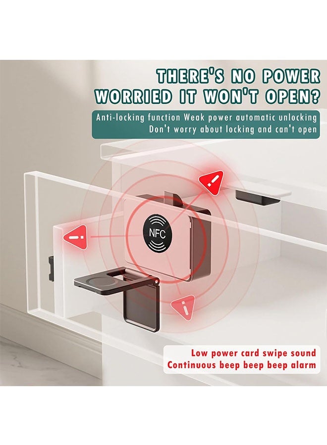 ترقية قفل مجلس الوزراء الذكي, أقفال الدرج الكهربائي بدون مفتاح, قفل NFC مخفي, لا الحفر الوصول عن بعد قفل خزانة الملابس لخزانات المشروبات, الخزانات والدراجات والمكاتب, أقفال السلامة الإلكترونية للأطفال - Image 5