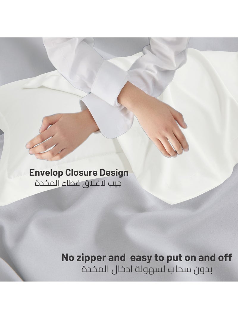 دوناتيلا غطاء وسادة 50×75 سم 2 قطعة فائق النعومة لون سماوي  - Image 4