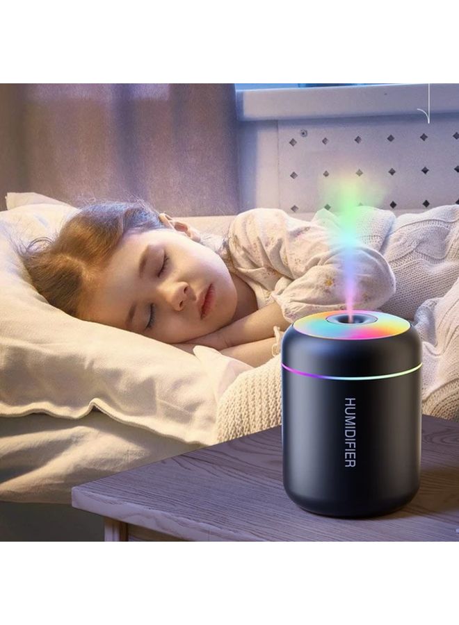 Black USB Essential Oil Diffuser Humidifier Colorful Mist Lamp For Bedroom Office - Image 4