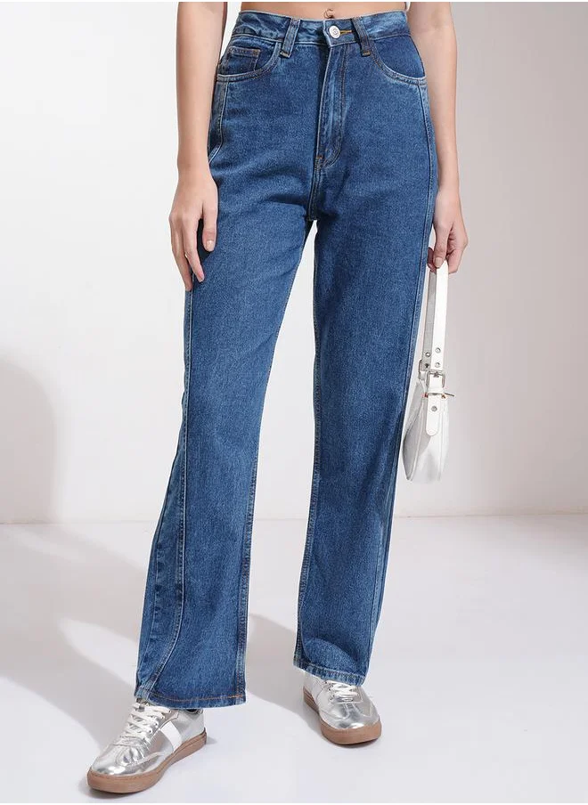 طوكيو توكيز Mid-Rise Straight Fit Faded Jeans