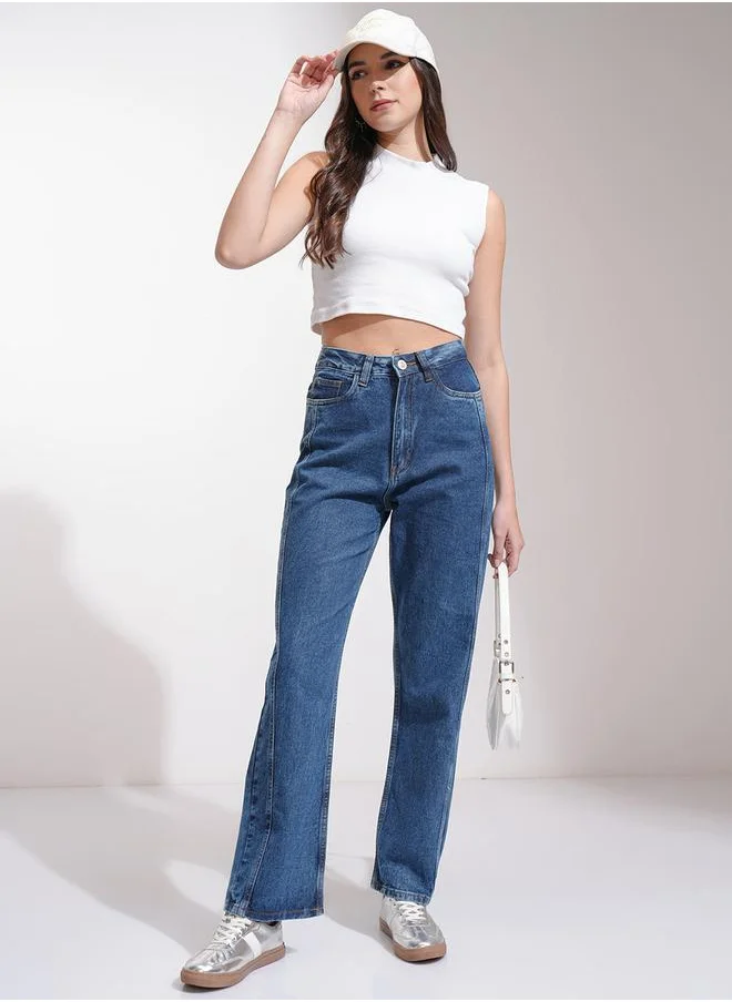 طوكيو توكيز Mid-Rise Straight Fit Faded Jeans