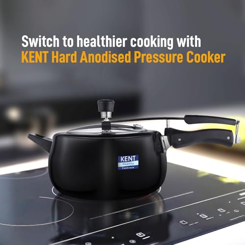 KENT Hard Anodised Cooker With SS Inner Lid | 3 Litre | Suitable For Induction | 5 Years Brand Warranty | Black - Image 2