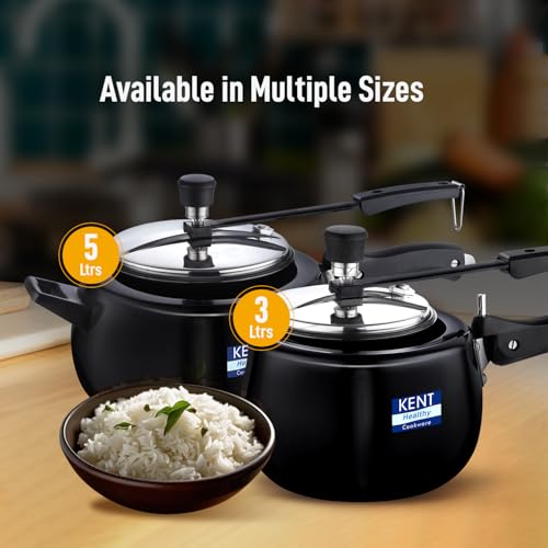 KENT Hard Anodised Cooker With SS Inner Lid | 3 Litre | Suitable For Induction | 5 Years Brand Warranty | Black - Image 5