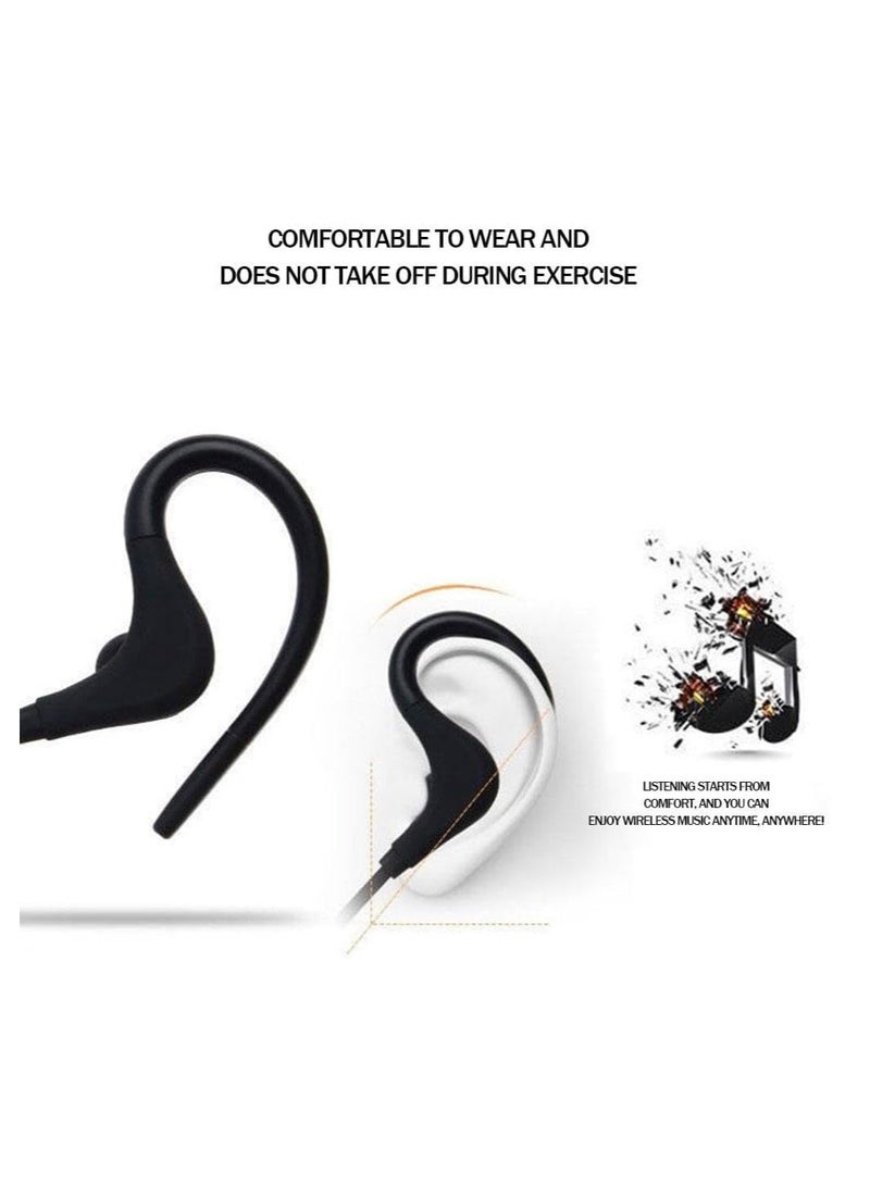 Bluetooth Headphones, Wireless Earbuds, Playtime 3 Hours, Bluetooth 4.2 Wireless Headphones, HD Deep Bass Stereo Sound Isolation, IPX3 Waterproof Bluetooth Sports Headphones (Black) - Image 2