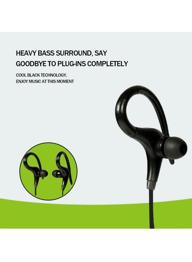 Bluetooth Headphones, Wireless Earbuds, Playtime 3 Hours, Bluetooth 4.2 Wireless Headphones, HD Deep Bass Stereo Sound Isolation, IPX3 Waterproof Bluetooth Sports Headphones (Black) - Image 3