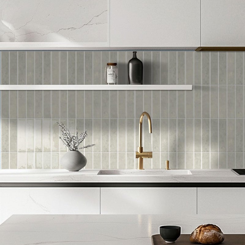 Alwayspon 10 Sheets 12x12inch Beige 3D Vinyl Backsplash Tiles, Self-Adhesive Peel and Stick Wall Tile Stickers Stick on Subway Tiles for Kitchen Bathroom Wall - Image 3