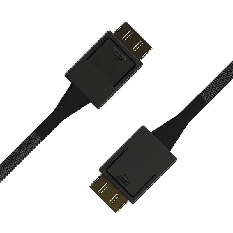 LINKUP - OCuLink PCIe Gen 4 SFF-8611 4i to OCuLink SFF-8611 SSD Data Active Cable w/Nylon Cable Jacket 75cm - Image 3