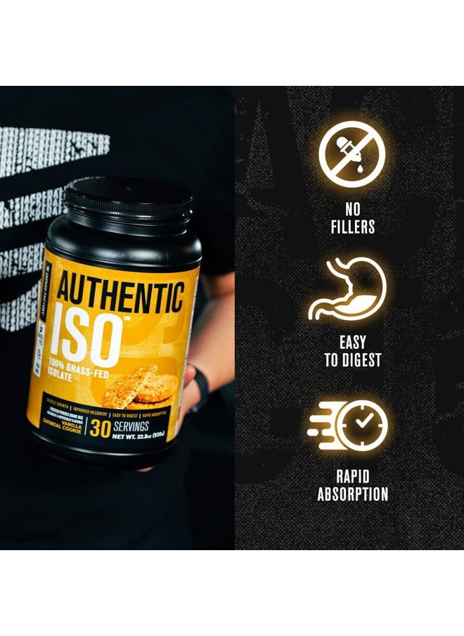 Anglicolor Authentic ISO Grass Fed Whey Protein Isolate Powder - Low Carb, Non-GMO Muscle Building Protein w/No Fillers, Mixes Perfectly, Vanilla Oatmeal Cookie - 2LB, 30 SV  - Image 4