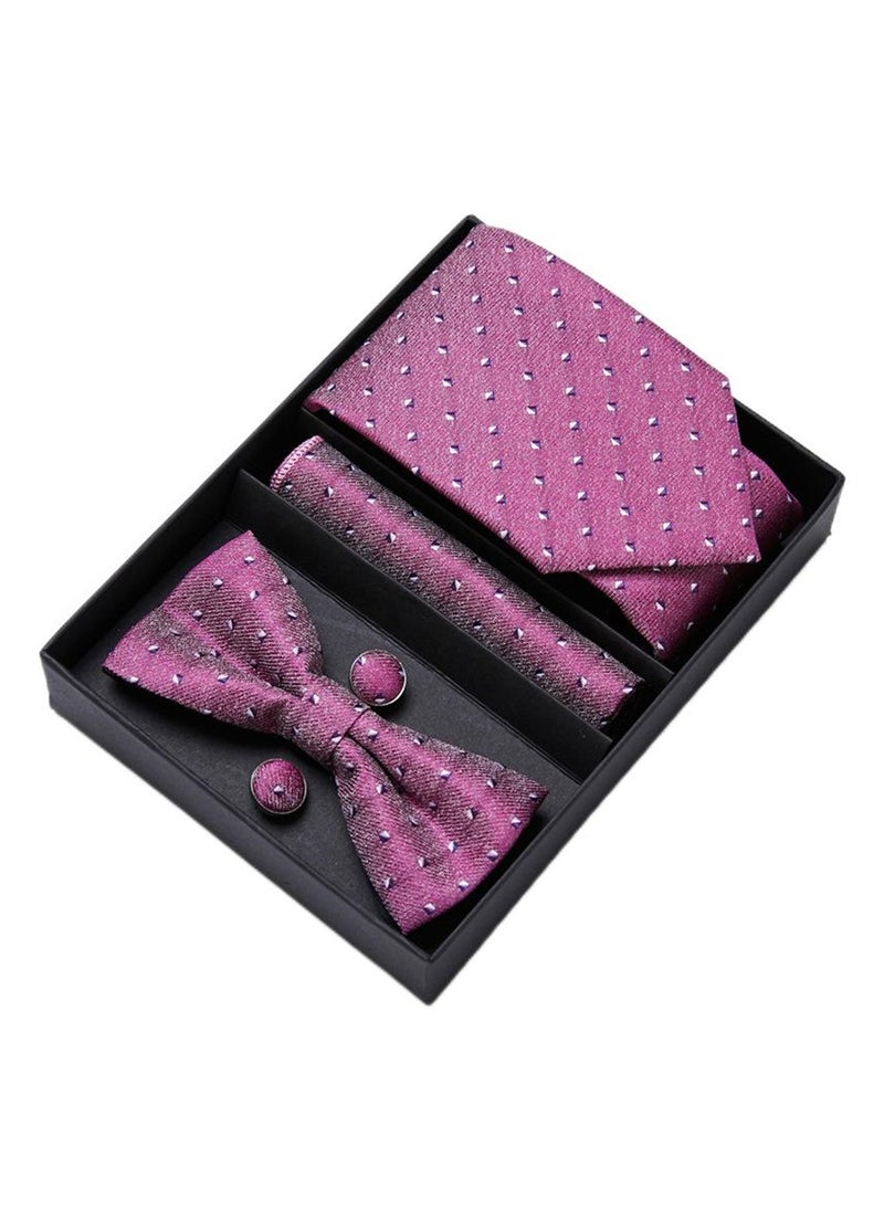 Generic 5 pcs high-end tie for men business professional formal tie bow tie cufflinks square scarf fashion accessories gift box  - Image 1