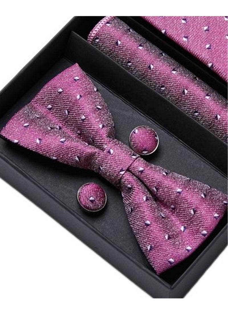 Generic 5 pcs high-end tie for men business professional formal tie bow tie cufflinks square scarf fashion accessories gift box  - Image 3