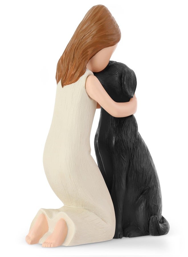 Hensonever Love My Black Dog Figurines Statues, Black Dog Angel Friendship Remembrance Gifts, Sculpted Hand-Painted Figures for Dog Lovers - Image 3