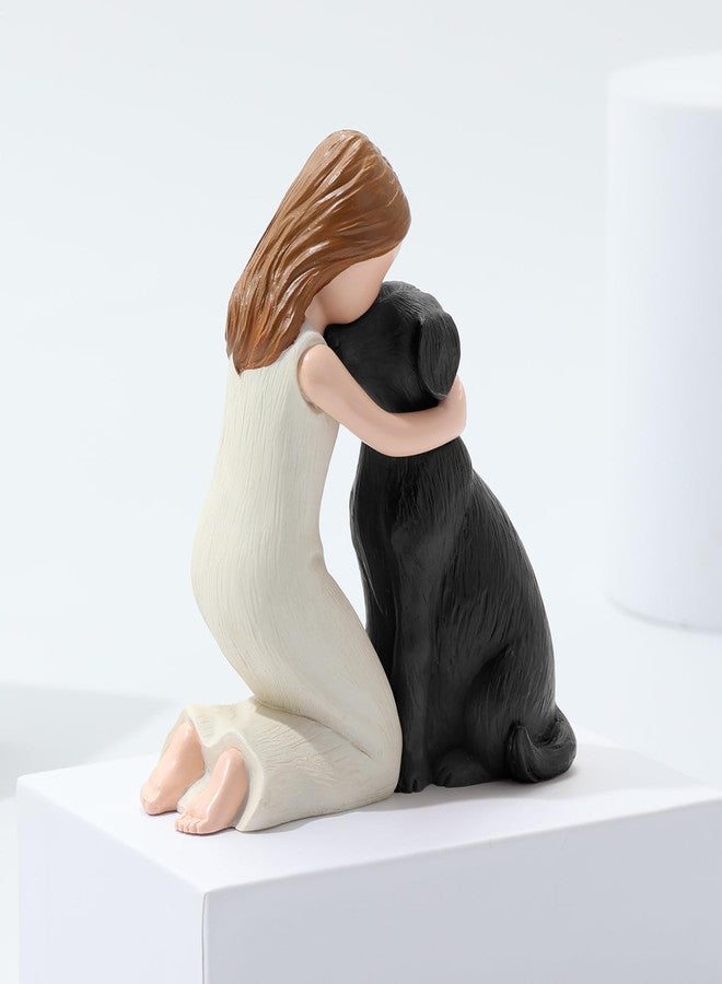 Hensonever Love My Black Dog Figurines Statues, Black Dog Angel Friendship Remembrance Gifts, Sculpted Hand-Painted Figures for Dog Lovers - Image 5