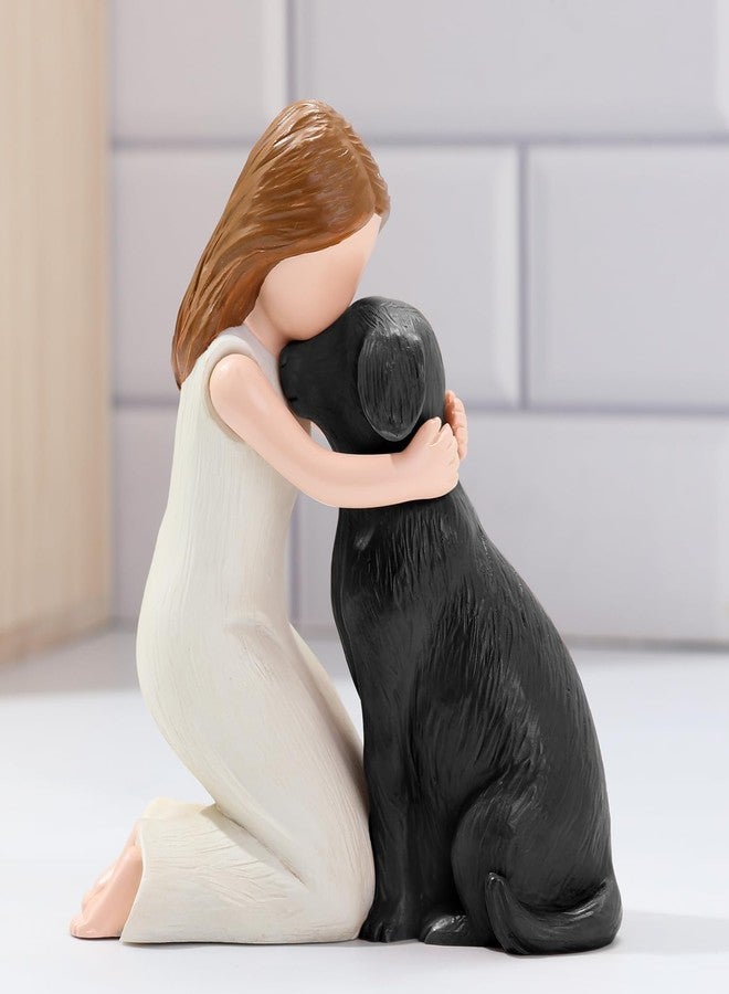 Hensonever Love My Black Dog Figurines Statues, Black Dog Angel Friendship Remembrance Gifts, Sculpted Hand-Painted Figures for Dog Lovers - Image 4