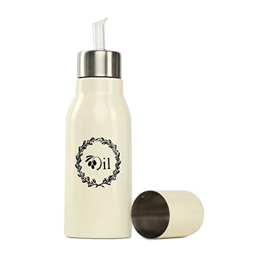 anantam homes Stainless Steel Oil Dispenser Bottle Leakproof | Oil Nozzle Dropper | Cooking Oil containers for Home, Kitchen, Cooking, Café, Restaurant 750 ml(Ivory) - Image 2