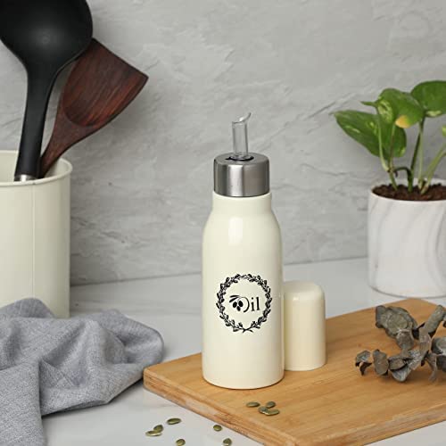 anantam homes Stainless Steel Oil Dispenser Bottle Leakproof | Oil Nozzle Dropper | Cooking Oil containers for Home, Kitchen, Cooking, Café, Restaurant 750 ml(Ivory) - Image 4