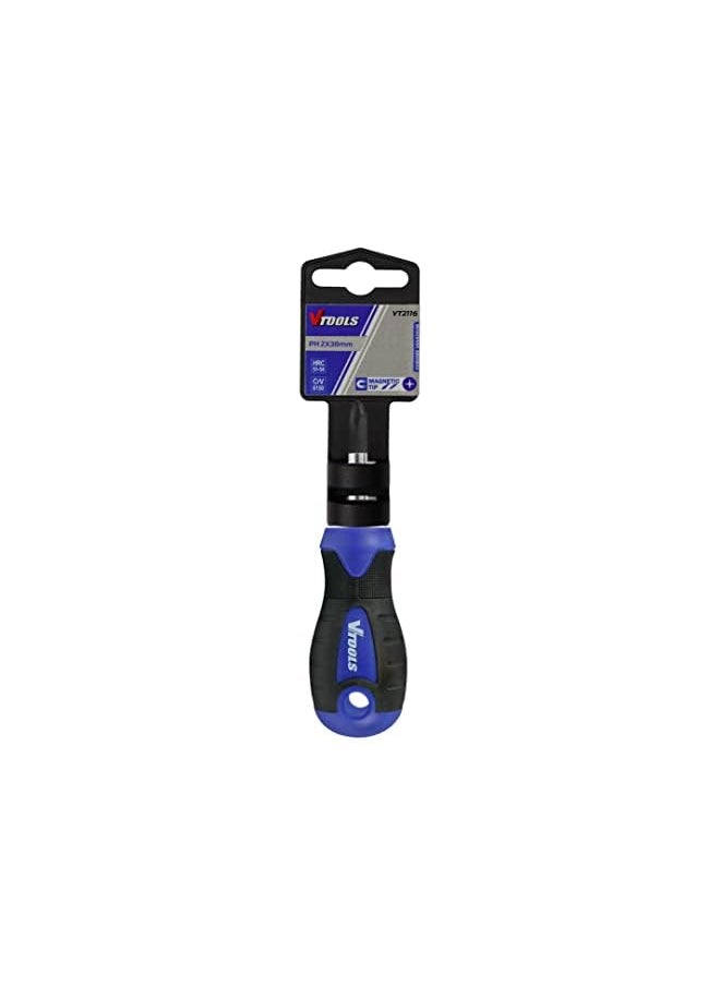 VTOOLS - Professional And Multi Purpose Portable Magnetic Phillips Screwdriver 2X38Mm Perfect For Office Home Use Blue 2X38Mm Vt2116 - Image 1