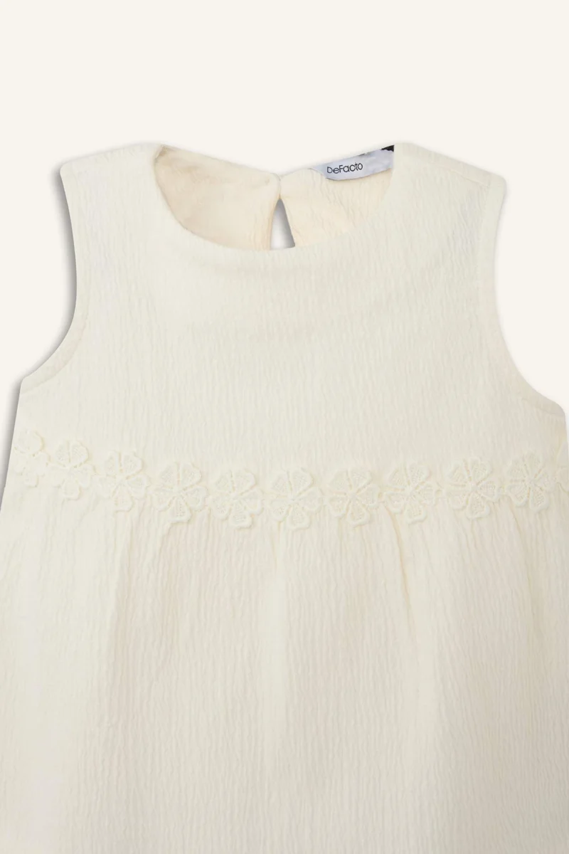 ديفاكتو Baby Girl Crinkle Fabric Tank Top