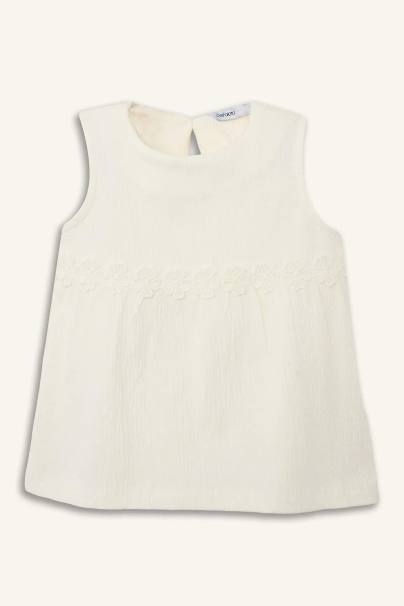 ديفاكتو Baby Girl Crinkle Fabric Tank Top