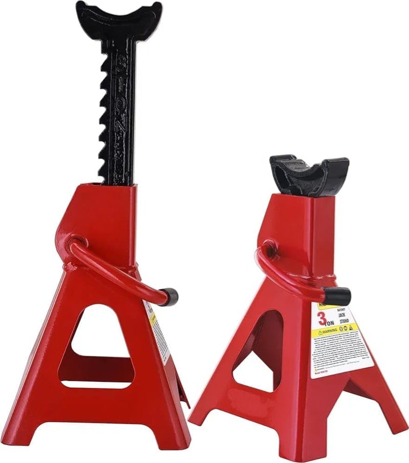 HELLARO 3 TON Steel CAR Jack Stand with Heavy Duty SELF Locking Ratchet Handle (Automotive) (Set of 2 Pieces) - Image 2