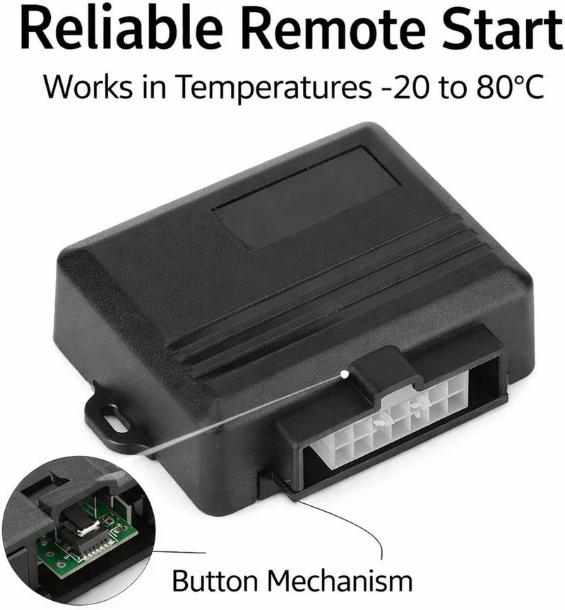 Car Keyless Entry Remote Start Module, 12V Fireproof ABS Preheating Cooling Security System - One - Way Anti - Theft Device, Horn Alarm, Suitable for Petrol and Vehicles - Image 2