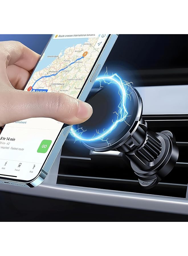 S-TOP Car Phone Mount Air Vent, Magnet Cell Phone Holder Car Mount with Enhanced Grip, Adjustable Auto Smartphone Vent Clip, Secure Universal Vehicle Phone Stand for Driving Navigation - Image 1