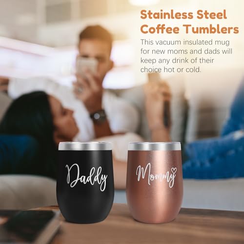 Suhctuptx New Mom Gifts for Women, Top Pregnancy Gifts with Mom and Dad Tumbler Set for First Time Moms, Expecing Parents to Be, Gender Reveal, Baby Shower, Best Baby Gifts for Boys Girls Neutral - Image 3