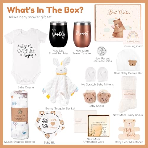 Suhctuptx New Mom Gifts for Women, Top Pregnancy Gifts with Mom and Dad Tumbler Set for First Time Moms, Expecing Parents to Be, Gender Reveal, Baby Shower, Best Baby Gifts for Boys Girls Neutral - Image 2