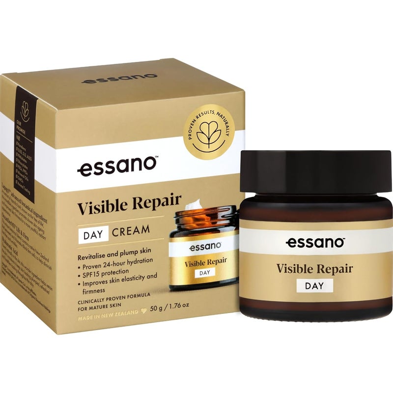 Essano Visible Repair Face Moisturizer Day Cream with Hyaluronic Acid Hydrating  Rejuvenating Daily Moisturizer for Mature Skin Care Supports Firm Skin  Appearance of Fine Lines  Wrinkles 50g