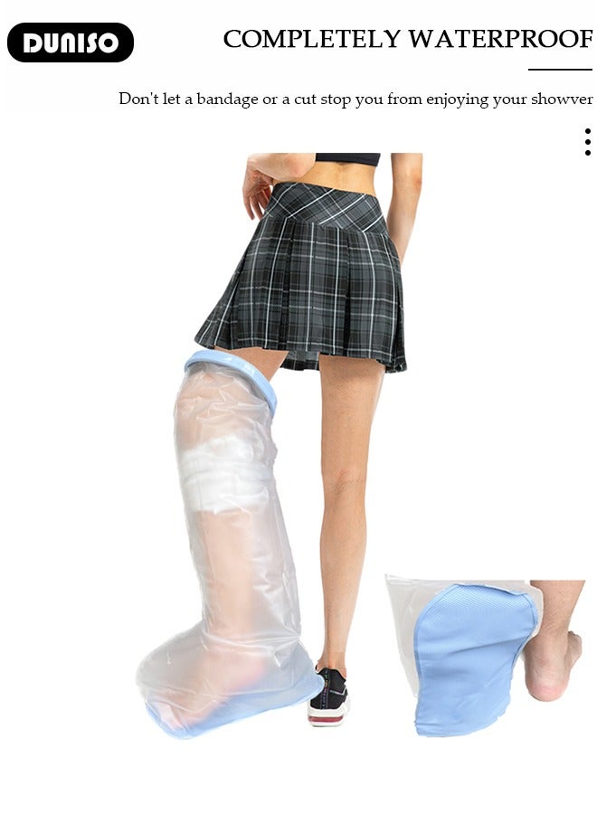 DUNISO Water Proof Leg Cast Cover for Shower,Watertight Foot Protector Waterproof,Reusable Sealed Protection Bag to Keep Wound Bandage Dry,No Mark on Skin Reusable for Bathing Broken Foot Ankle Knee Toe Burns  - Image 3