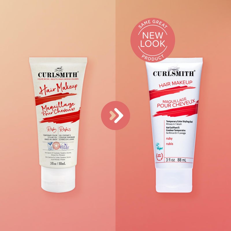 CURLSMITH Hair Makeup in Ruby - Temporary Hair Color for Curls, Curl Styling Gel with Color, For All Curl Types, Vegan & Cruelty Free (3 oz) - Image 5