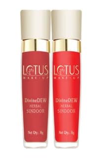 Lotus Makeup LOTUS MAKEUP Divine Dew Natural Light Coverage Herbal Sindoor for Combination Skin Combo 21R Love Drop 20M Rosy Blush 8g8g Pack of 2