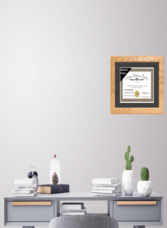 Creative Picture Frames 10x13 Oak Finish Diploma Frame with Black Mat Glass Easel and Installed Wall Hangers | Frame Holds 11x14 Media without Mat - Image 4