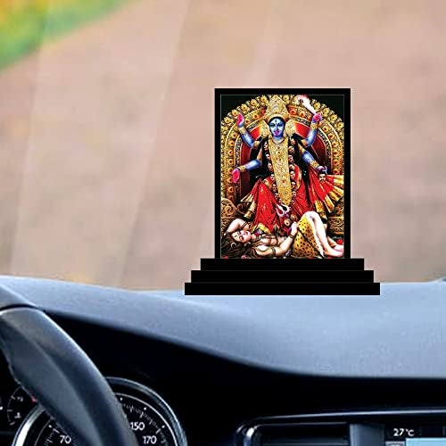 VPRINT QUALITY Kali MATA Wooden Car Dashboard Idol Figurine Handcrafted Showpiece Statue for Home Decor Religious Murti for Festivals - Multicolor - (Size 3x5 Inches) - Image 3