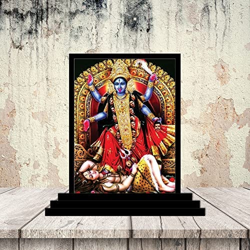 VPRINT QUALITY Kali MATA Wooden Car Dashboard Idol Figurine Handcrafted Showpiece Statue for Home Decor Religious Murti for Festivals - Multicolor - (Size 3x5 Inches) - Image 5