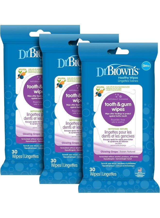 Dr. Brown's Dr. Brown's Tooth and Gum Wipes, 30 Count, 3-Pack - Image 1