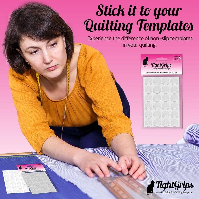 TightGrips Non-Slip Grips for Quilt Templates - 48 Pieces Total - 24 Large & 24 Small - 5 Pack - Image 5