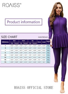 roaiss 3 Piece Women Conservative Colorblock Swimsuit Set Muslim Sun Protection Swimwear Swimming Trousers Cap Ladies Loose Beachwear Dress Arab Clothing  - Image 4