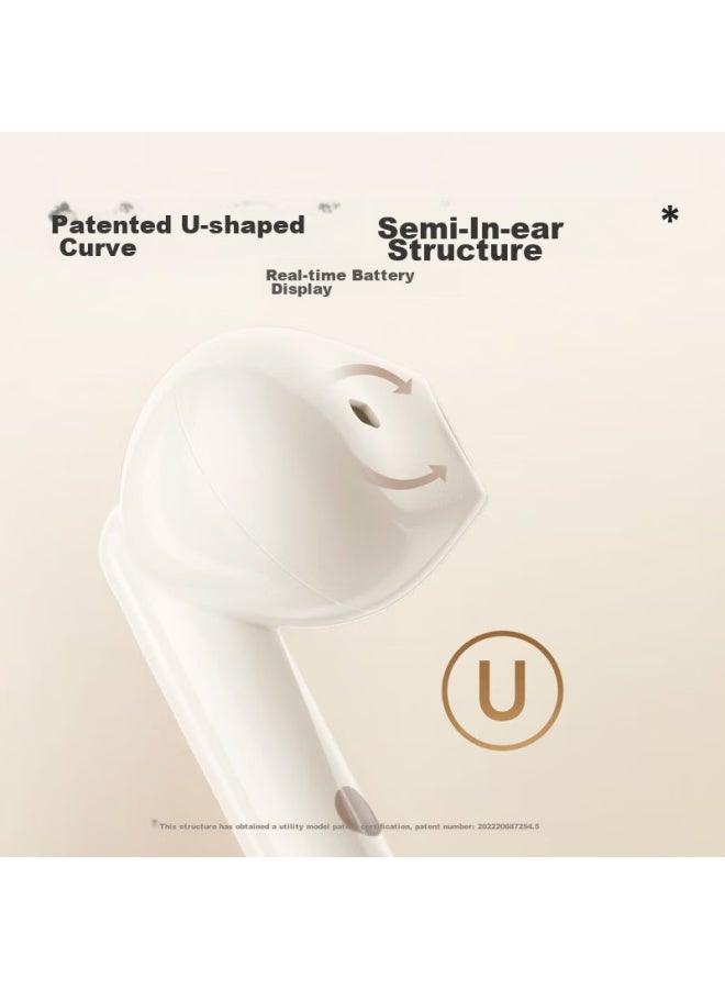 Walker Flower Edifier Hua Zai To-u3 Plus True Wireless Bluetooth Earbuds, Semi In-ear Headphones, Compatible With Apple, Huawei, Xiaomi, Bluetooth 5.3, Ivory Pink - Image 4