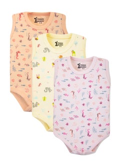 Funny Bunny Pack of 3 Cotton Wide Cut Bodysuit for Baby  - Image 1
