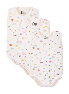 Funny Bunny Pack of 3 Cotton Wide Cut Bodysuit for Baby  - Image 2