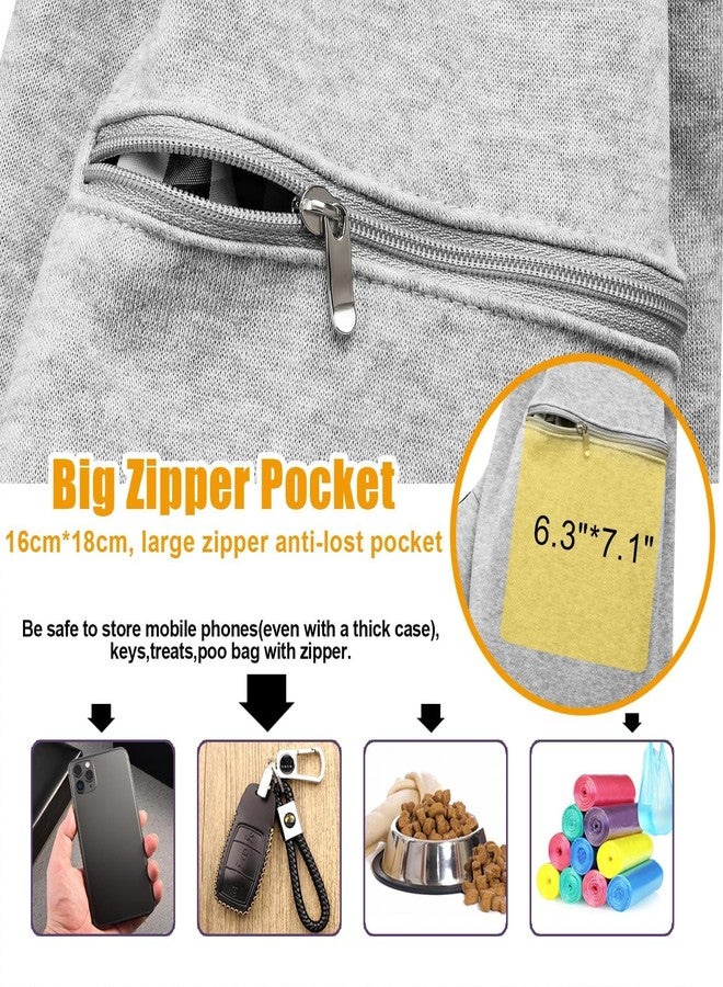 Tomkas Small Dog Sling Carrier - Zipper Pocket & Classic Strap - for 3-10 Lbs Pets(Grey) - Image 4