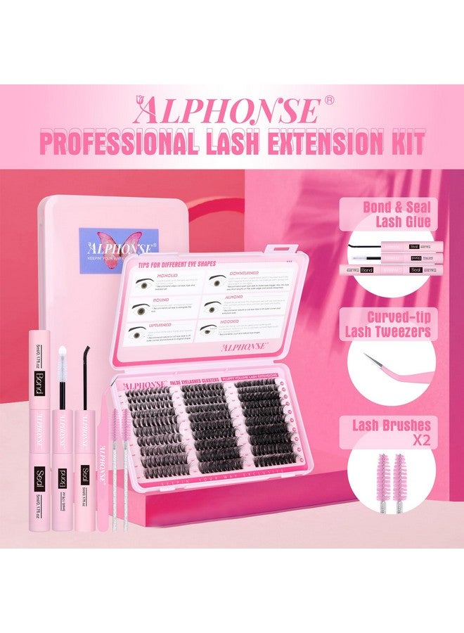alphonse Ash Extension Kit 300Pcs Diy Lash Clusters Kit 40D+50D+60D Wispy Cluster Eyelash Extensions 10-18Mm Individual Lashes Kit With Lash Bond And Seal And Tweezers By Alphonse - Image 2