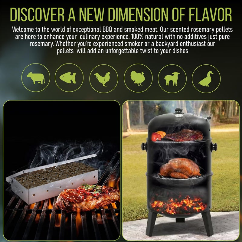 Grill Armor Gloves Grill Armor 100% All-Natural Rosemary Pellets for Smokers, Charcoal, Gas Grills, Smoking Gun, Mix with Other Wood Pellets â€“ BBQ, Bake, Roast, Grill, 1lb Bag Lasts 25-30 Hours - Image 2