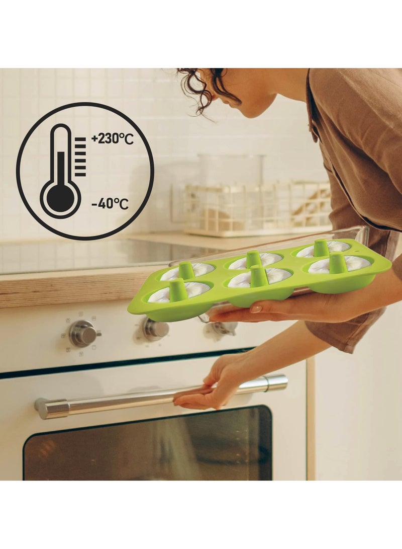 غنافوتو 3 قوالب دونات سيليكون، قوالب غير لاصقة بـ 6 تجاويف، لخبز الدونات، المافن، الباجل، الكوكيز، الكعك - Image 5