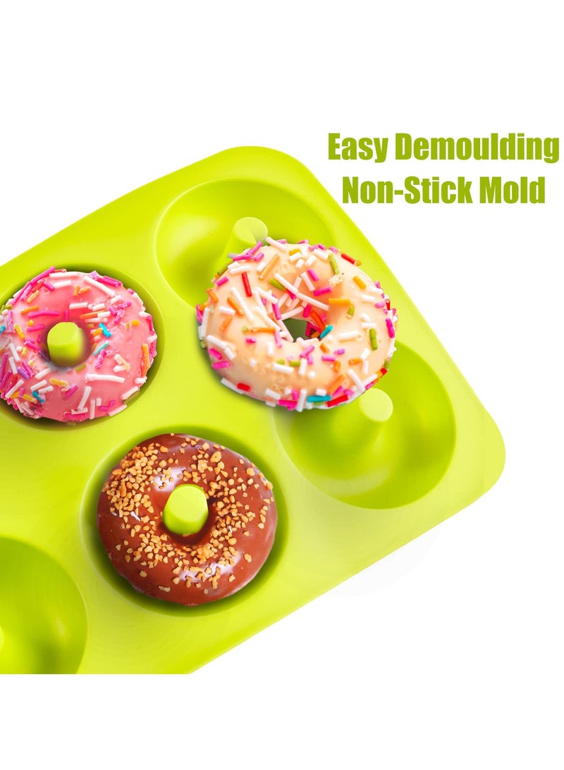 غنافوتو 3 قوالب دونات سيليكون، قوالب غير لاصقة بـ 6 تجاويف، لخبز الدونات، المافن، الباجل، الكوكيز، الكعك - Image 4